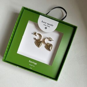 Kate Spade Gold Heart Hoop Earrings